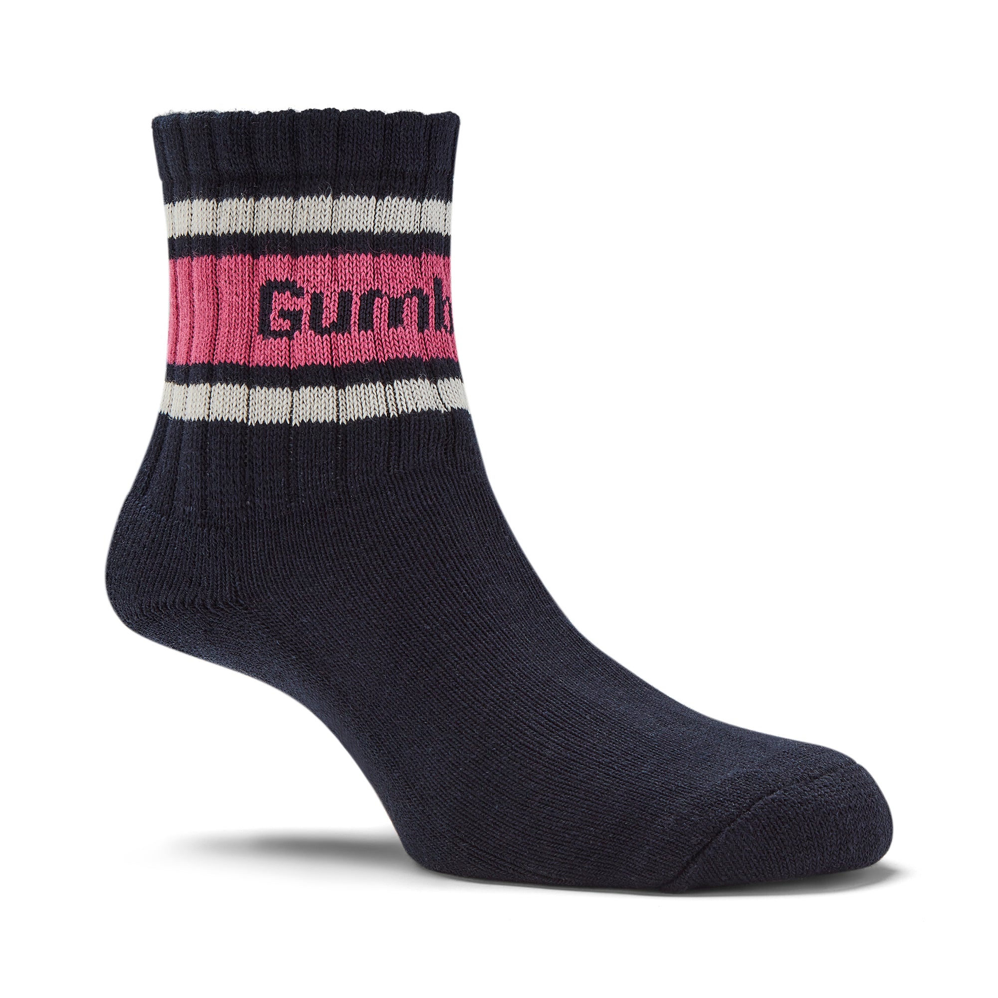 GUM Crew Sock - Women's - Navy & Pink